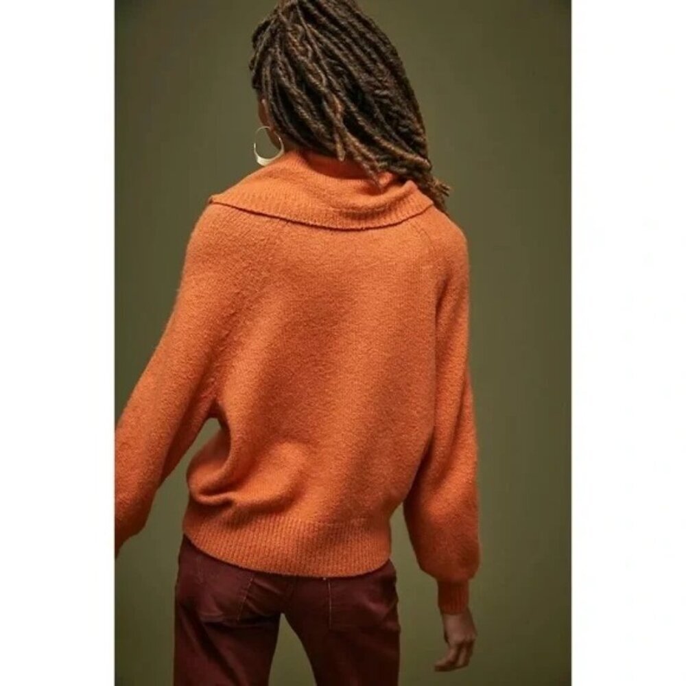 Anthropologie Women’s XS Sweater Draped Cowl Neck Pull Over Long Sleeve - Picture 2 of 16